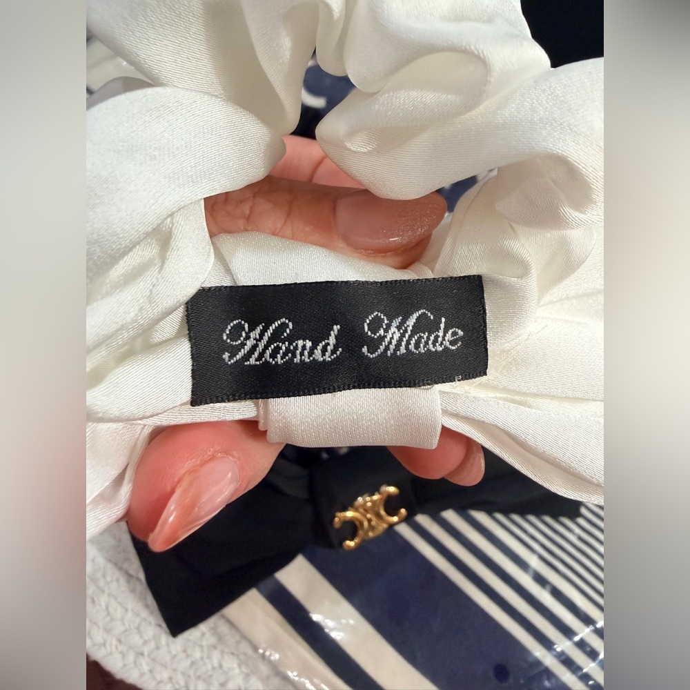 Celine- gift w\ purchase Striped Canvas Tote + 
1 Novelty Scrunchie *Pick color* - Picture 12 of 12